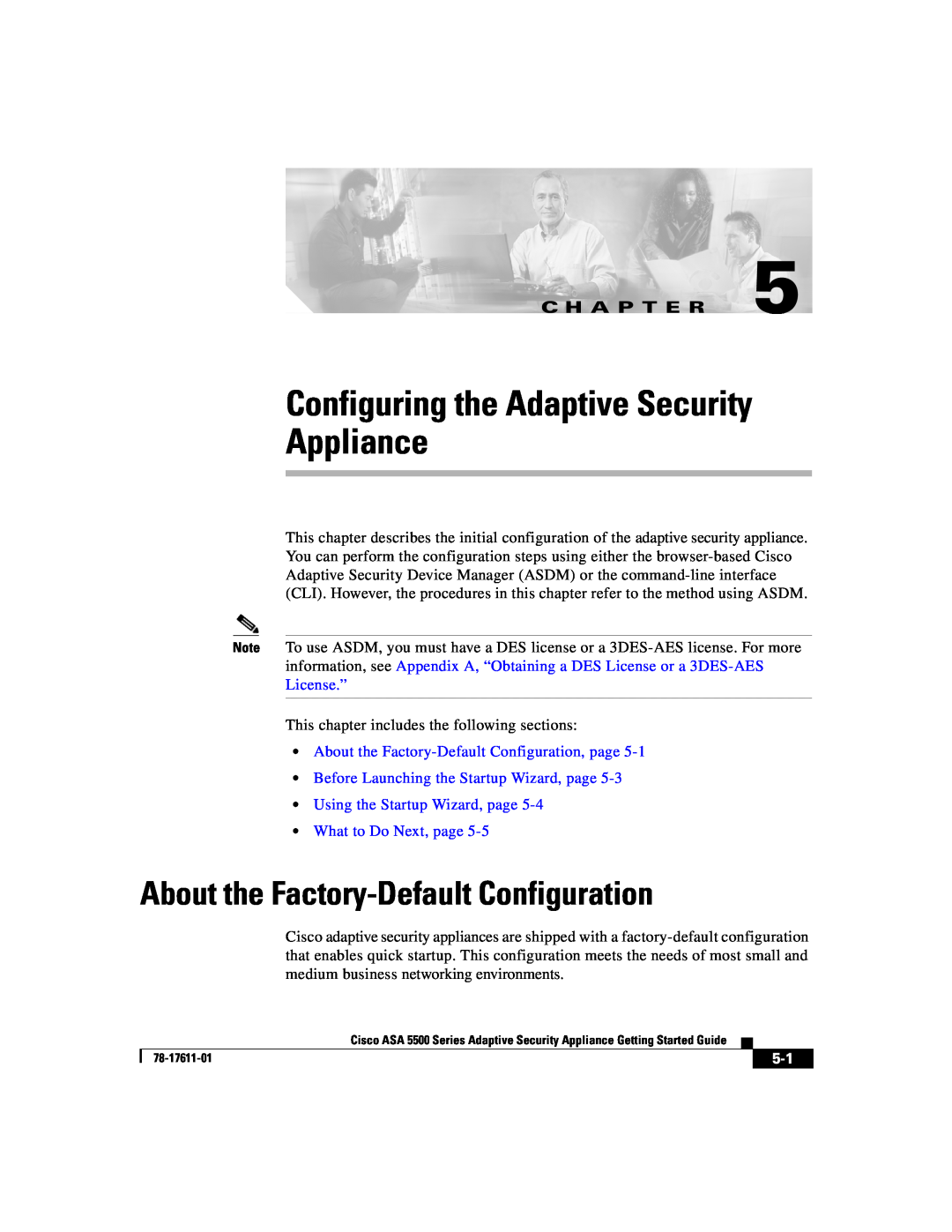 Cisco Systems ASA 5500 Configuring the Adaptive Security Appliance, About the Factory-DefaultConfiguration, C H A P T E R 