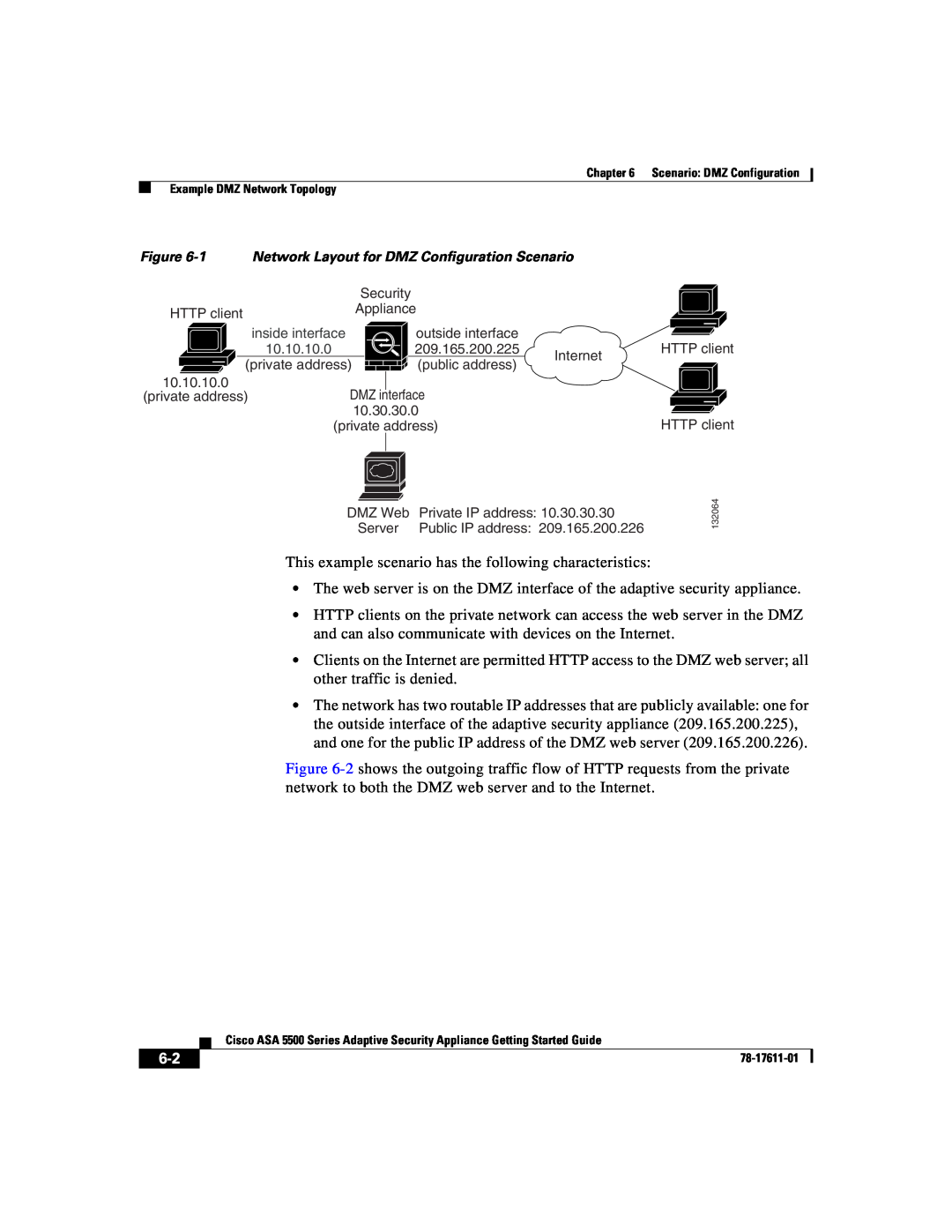 Cisco Systems ASA 5500 manual Network Layout for DMZ Configuration Scenario 