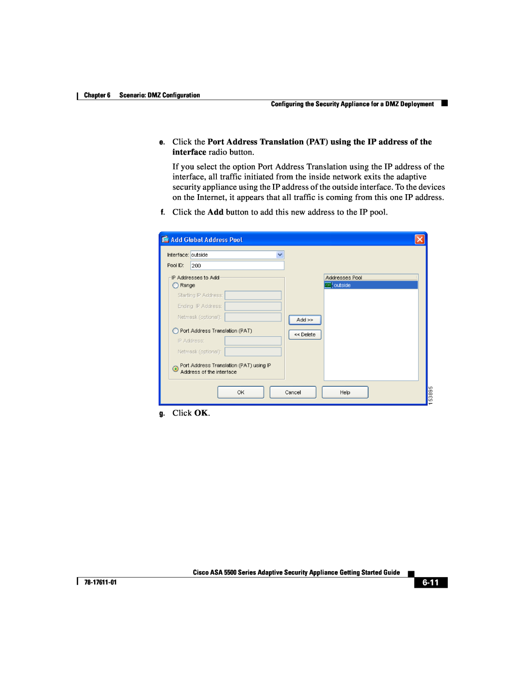 Cisco Systems ASA 5500 manual g.Click OK, 6-11 