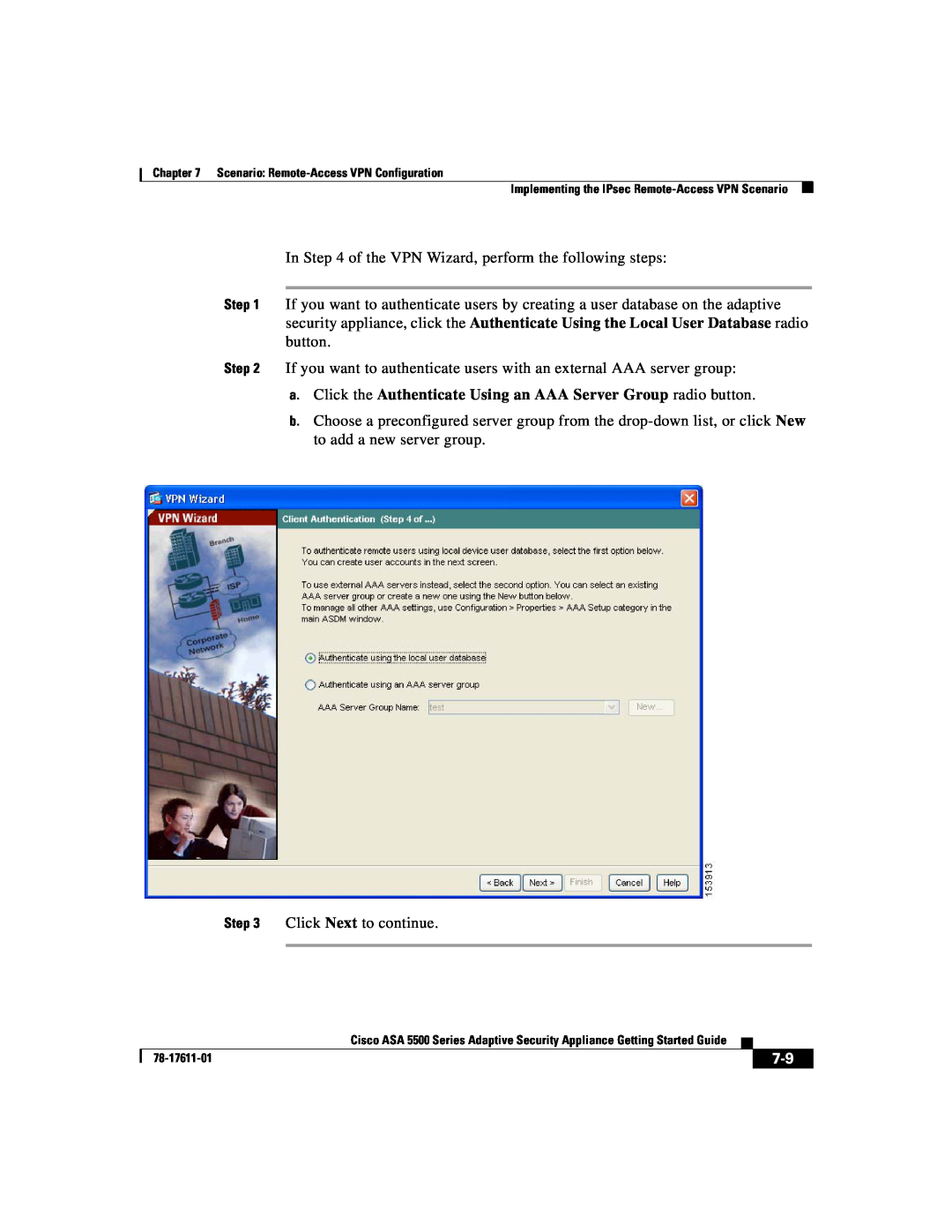 Cisco Systems ASA 5500 manual Click Next to continue 