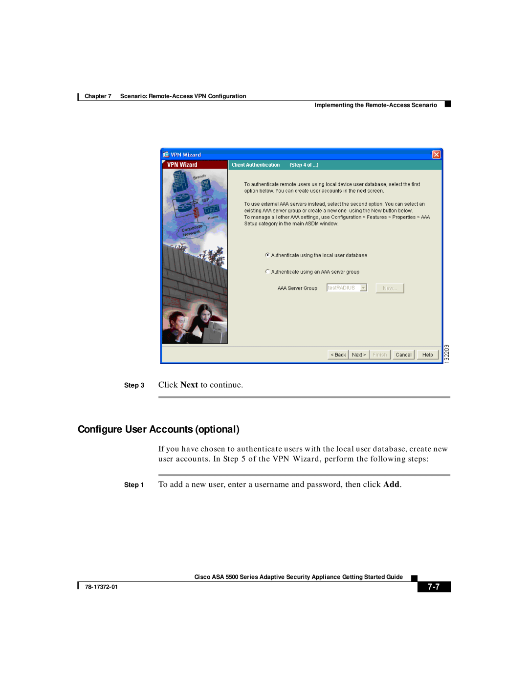 Cisco Systems ASA 5500 manual Configure User Accounts optional 