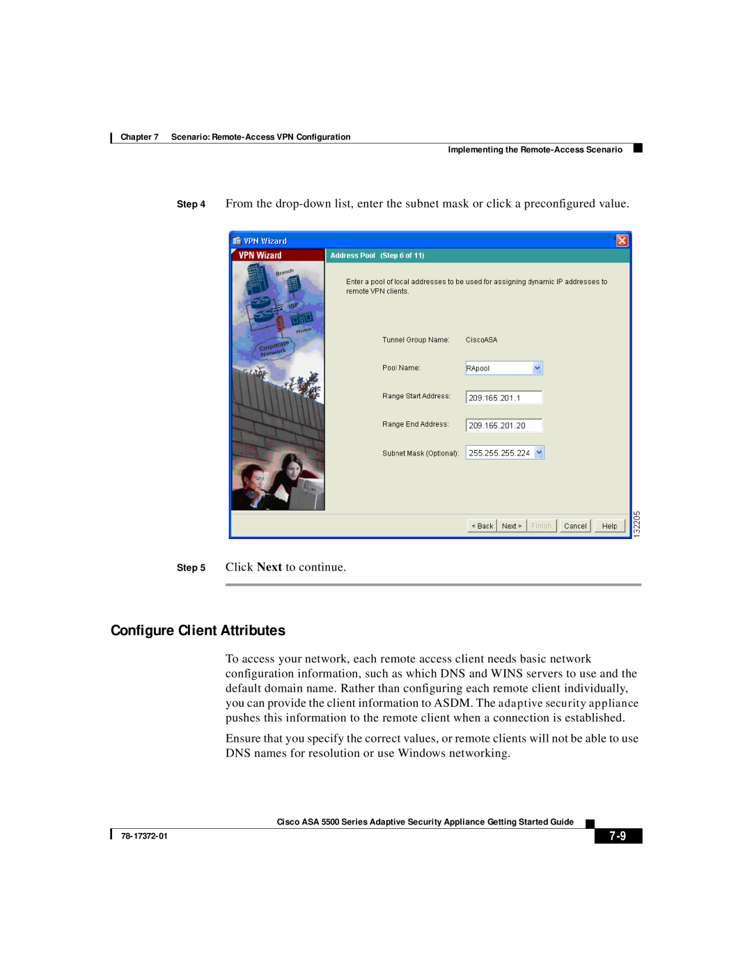 Cisco Systems ASA 5500 manual Configure Client Attributes 