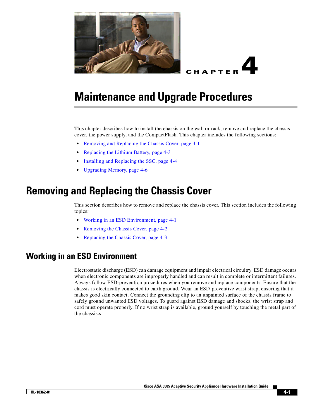 Cisco Systems ASA5505K8RF, ASA 5505 manual Maintenance and Upgrade Procedures, Removing and Replacing the Chassis Cover 