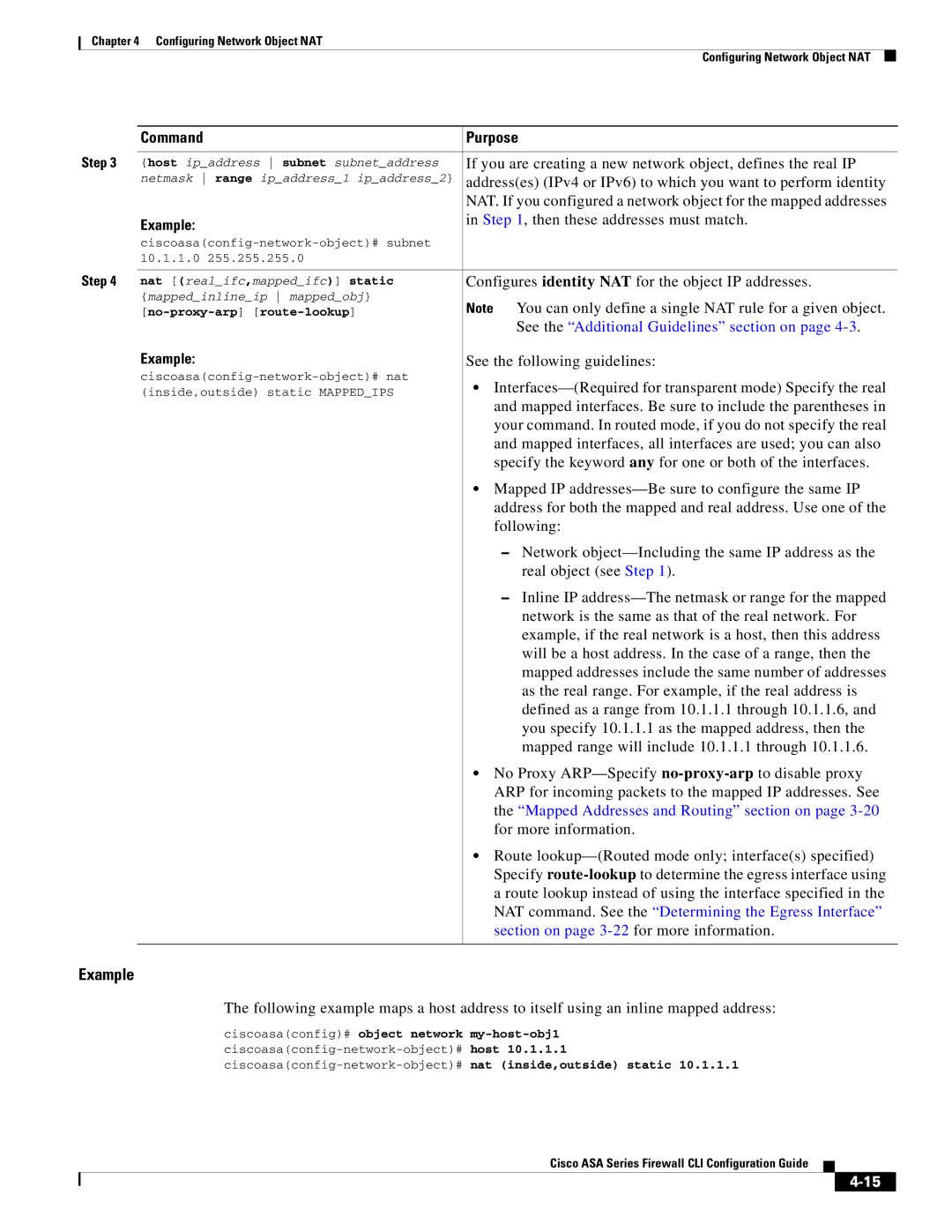 Cisco Systems ASA 5545-X, ASA 5505 manual See the Additional Guidelines section on, Mapped Addresses and Routing section on 