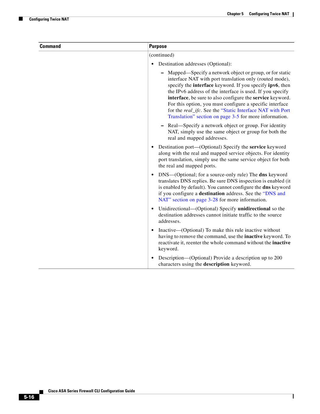 Cisco Systems ASA 5580, ASA 5505, ASA 5545-X, ASA 5555-X, ASA 5585-X, and the ASA Services Module manual Command Purpose 