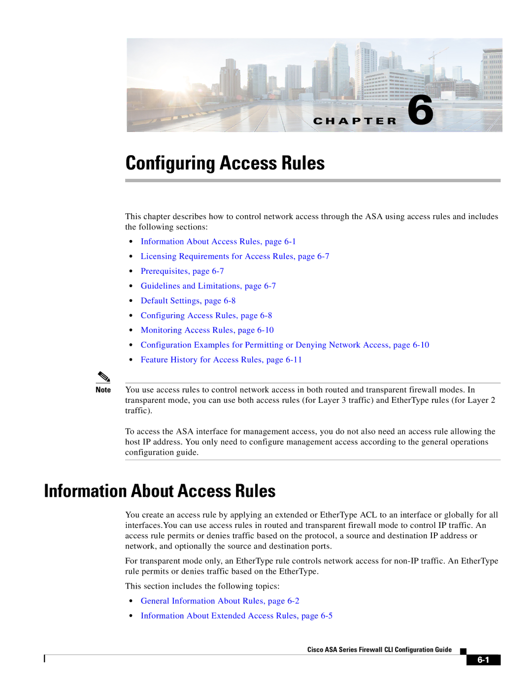 Cisco Systems and the ASA Services Module, ASA 5505, ASA 5545-X Configuring Access Rules, Information About Access Rules 