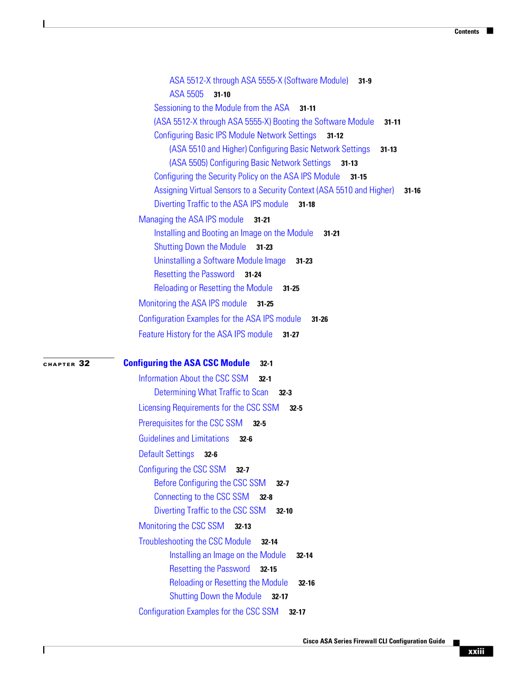 Cisco Systems and the ASA Services Module, ASA 5545-X, ASA 5555-X manual ASA 5505 Configuring Basic Network Settings, Xxiii 