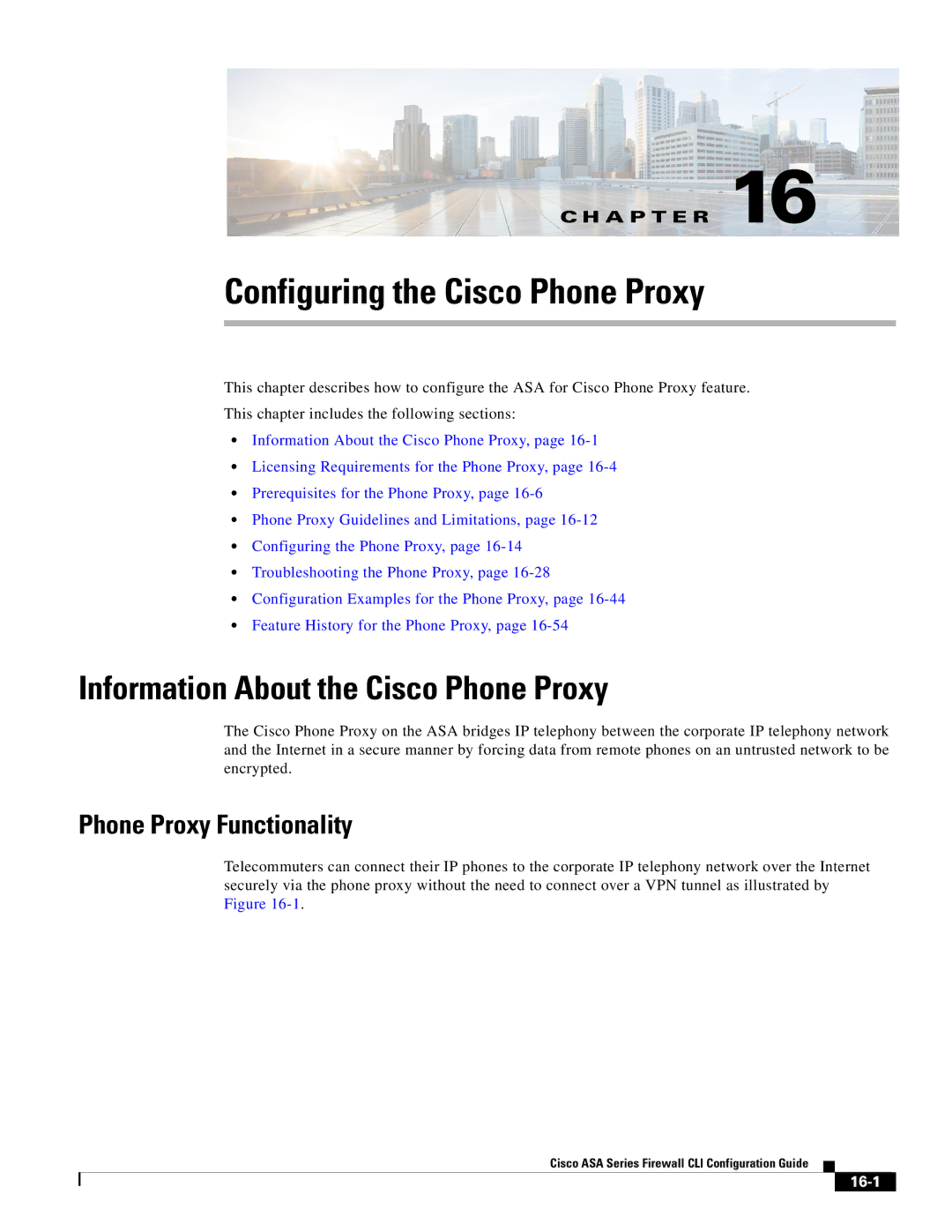 Cisco Systems ASA 5545-X, ASA 5505, ASA 5555-X Information About the Cisco Phone Proxy, Phone Proxy Functionality, 16-1 