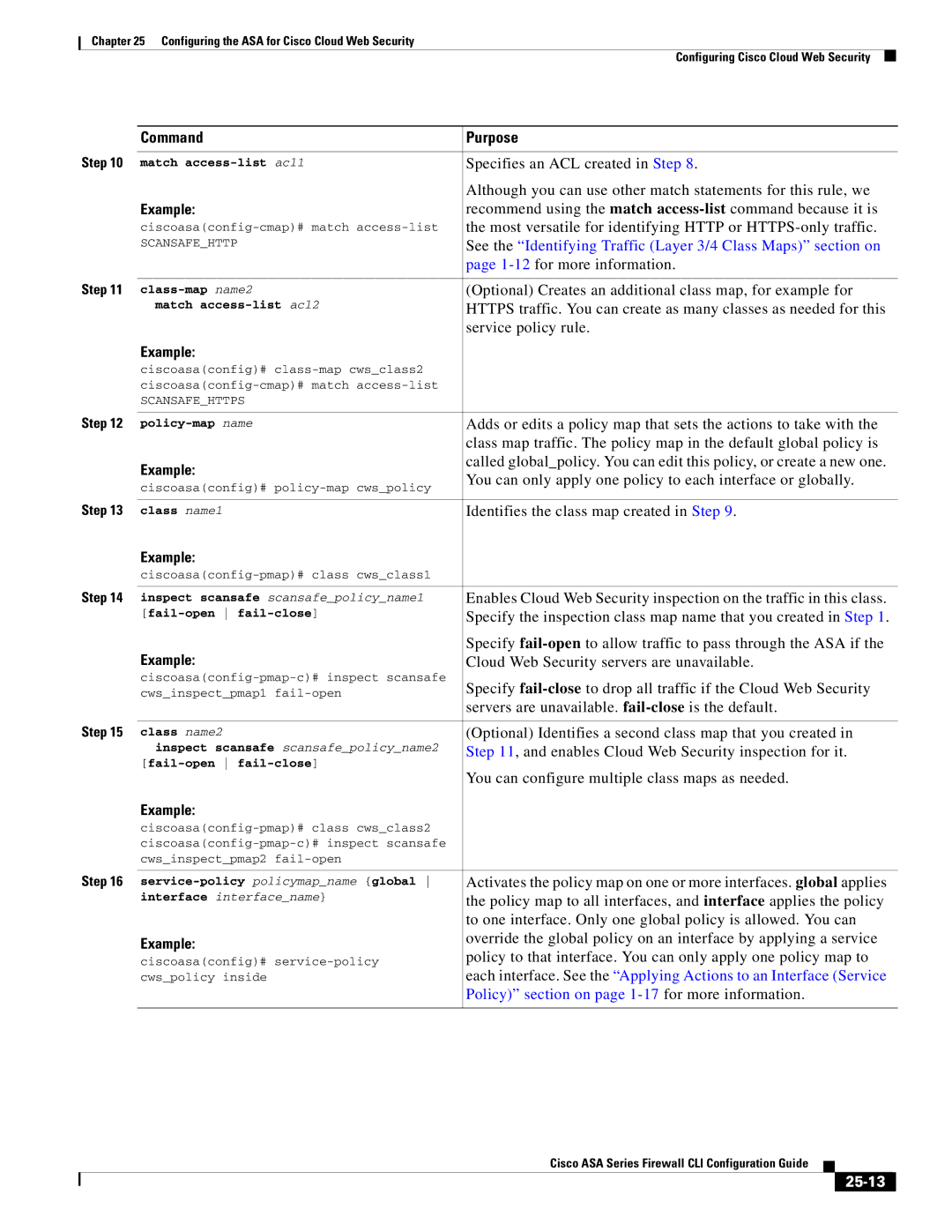 Cisco Systems ASA 5545-X, ASA 5505, ASA 5555-X, ASA 5585-X, ASA 5580 Policy section on page 1-17for more information, 25-13 