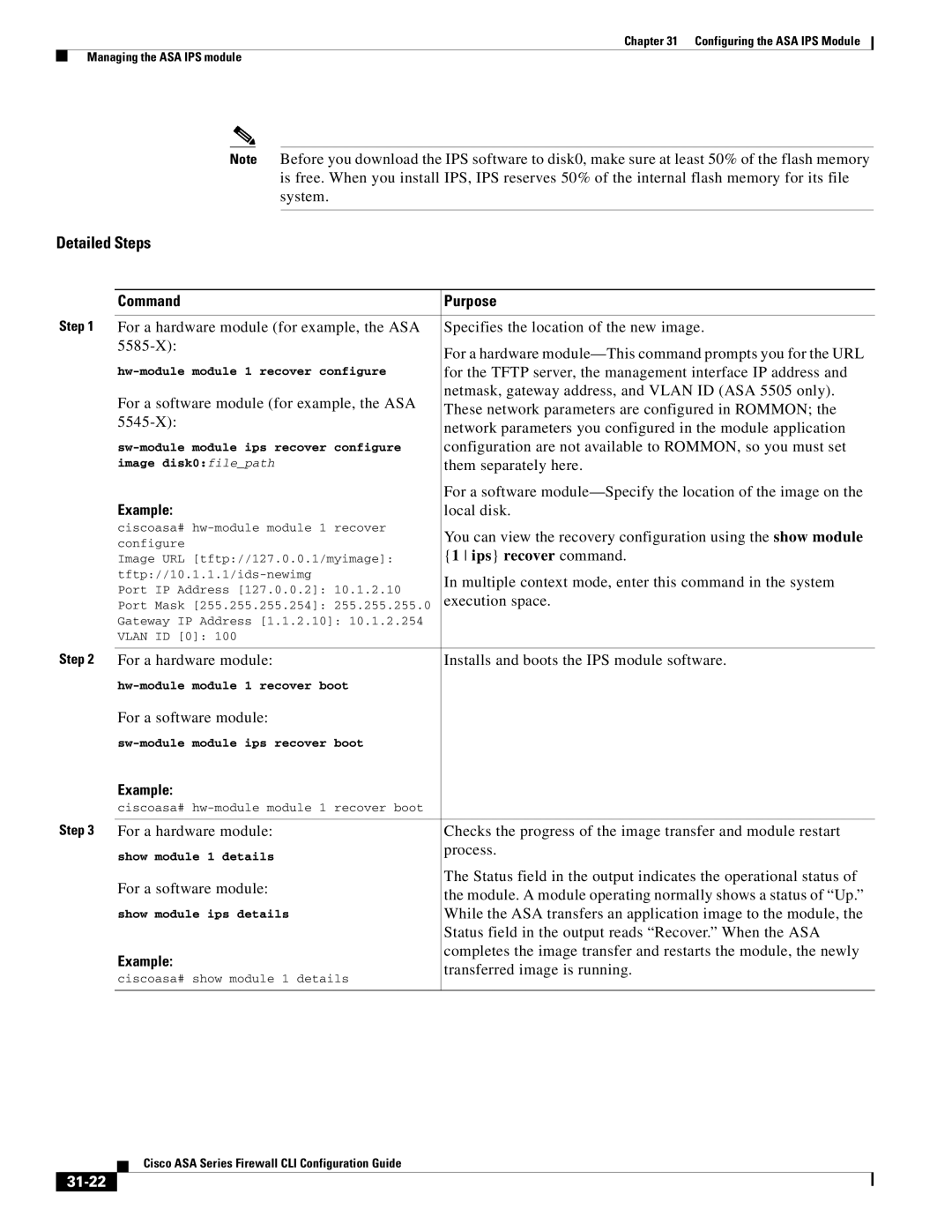 Cisco Systems ASA 5580, ASA 5505, ASA 5545-X, ASA 5555-X, ASA 5585-X, and the ASA Services Module manual 31-22 