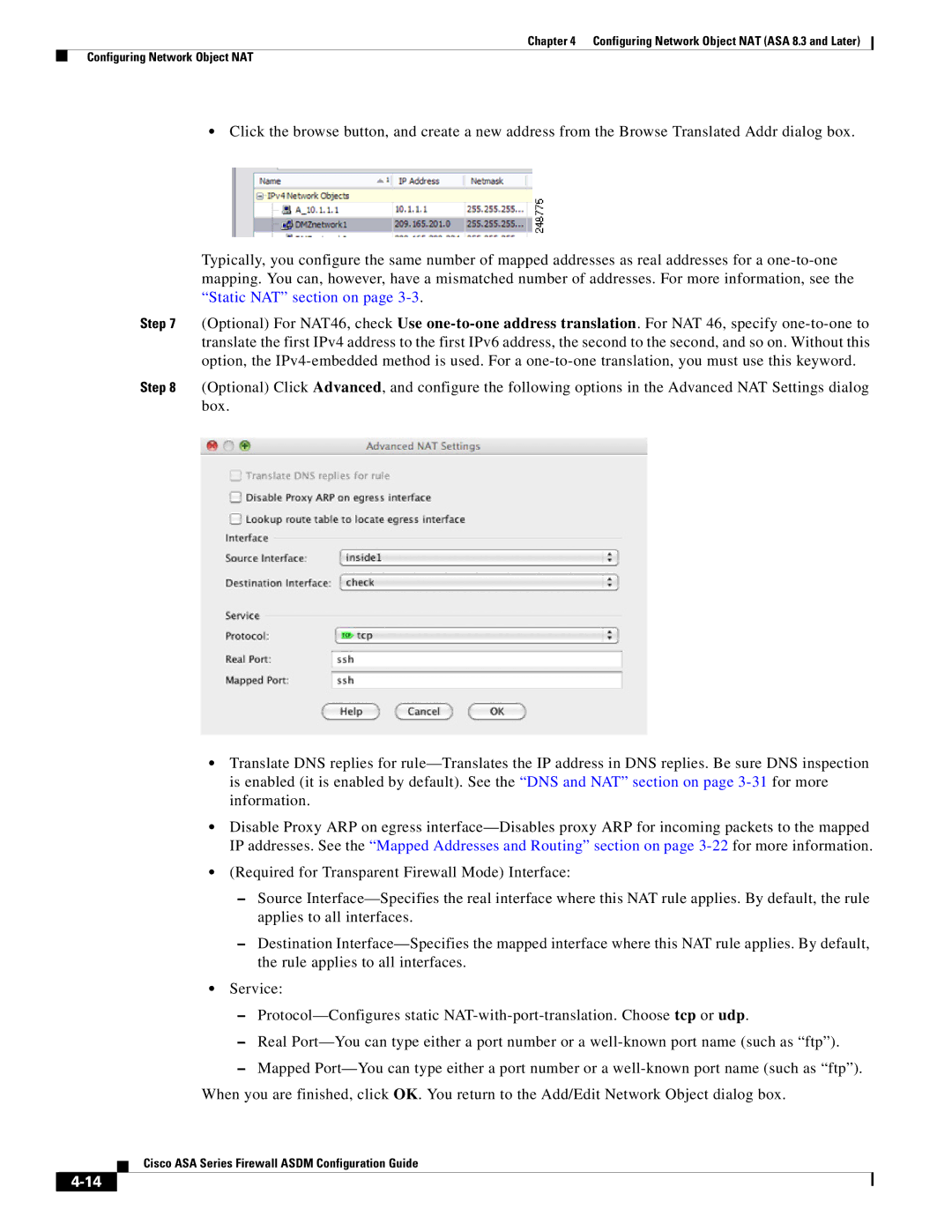 Cisco Systems ASA 5580, ASA 5505, ASA 5545-X, ASA 5555-X, ASA 5585-X manual Configuring Network Object NAT ASA 8.3 and Later 