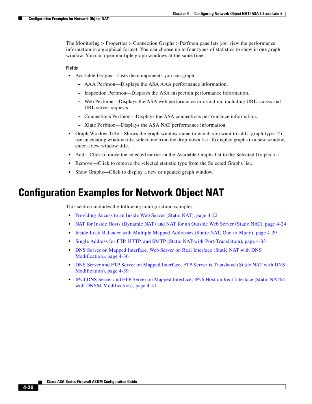 Cisco Systems ASA 5580, ASA 5505, ASA 5545-X, ASA 5555-X, ASA 5585-X manual Configuration Examples for Network Object NAT 