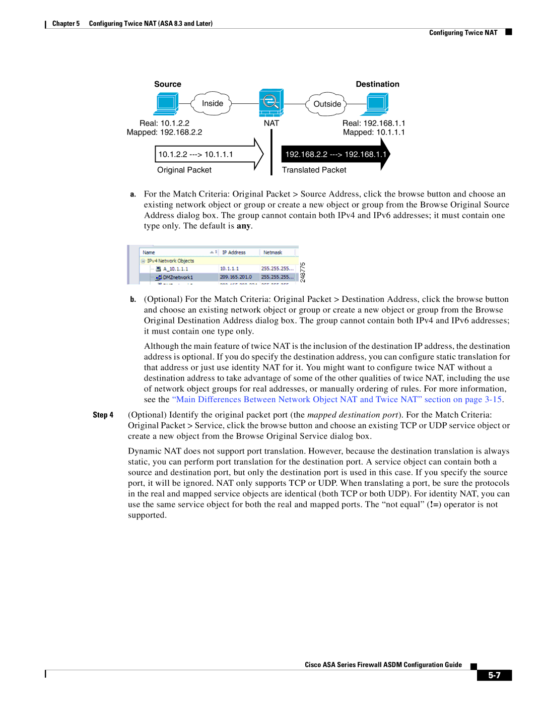 Cisco Systems ASA Services Module, ASA 5505, ASA 5545-X, ASA 5555-X, ASA 5585-X, ASA 5580 manual Source Destination 