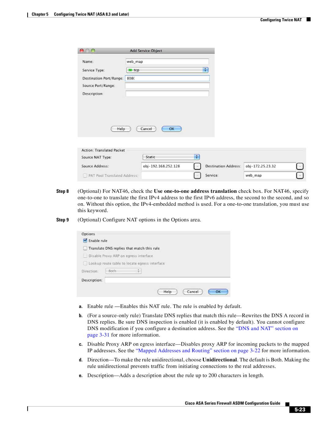Cisco Systems ASA 5585-X, ASA 5505, ASA 5545-X, ASA 5555-X, ASA 5580 manual Configuring Twice NAT ASA 8.3 and Later 