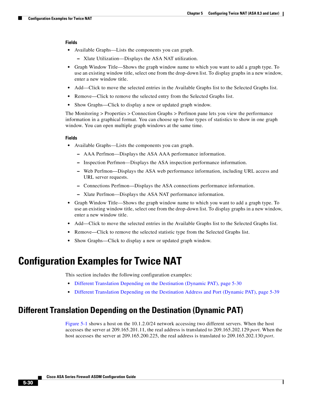 Cisco Systems ASA 5580, ASA 5505, ASA 5545-X, ASA 5555-X, ASA 5585-X manual Configuration Examples for Twice NAT, Fields 