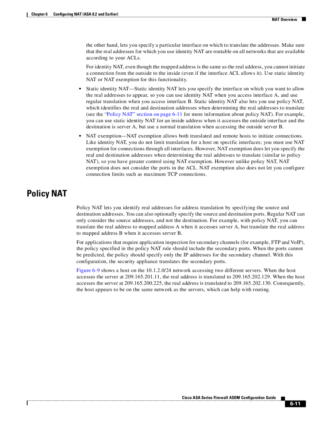 Cisco Systems ASA 5545-X, ASA 5505, ASA 5555-X, ASA 5585-X, ASA 5580, ASA Services Module manual Policy NAT 