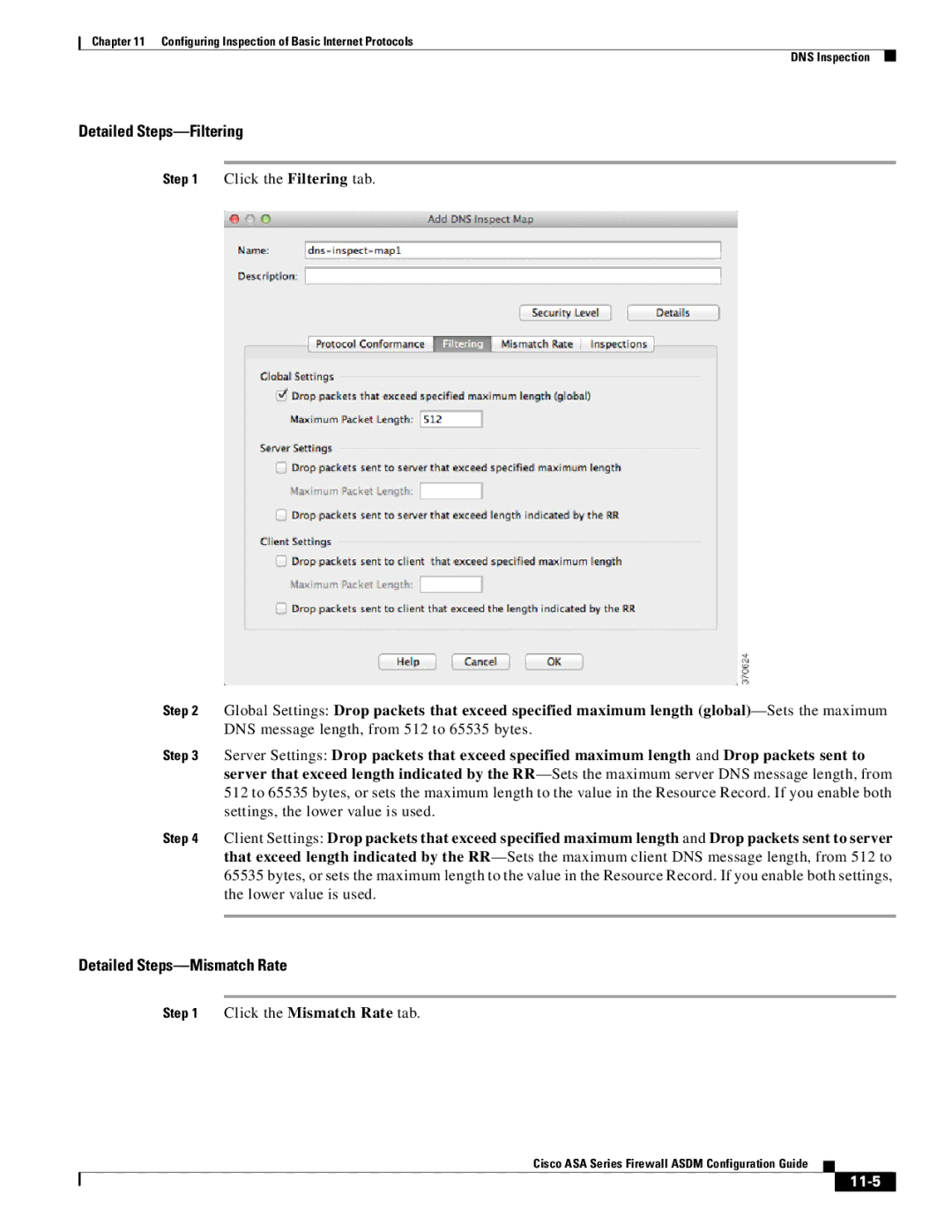 Cisco Systems ASA 5585-X, ASA 5505, ASA 5545-X, ASA 5555-X, ASA 5580, ASA Services Module manual Detailed Steps-Filtering, 11-5 