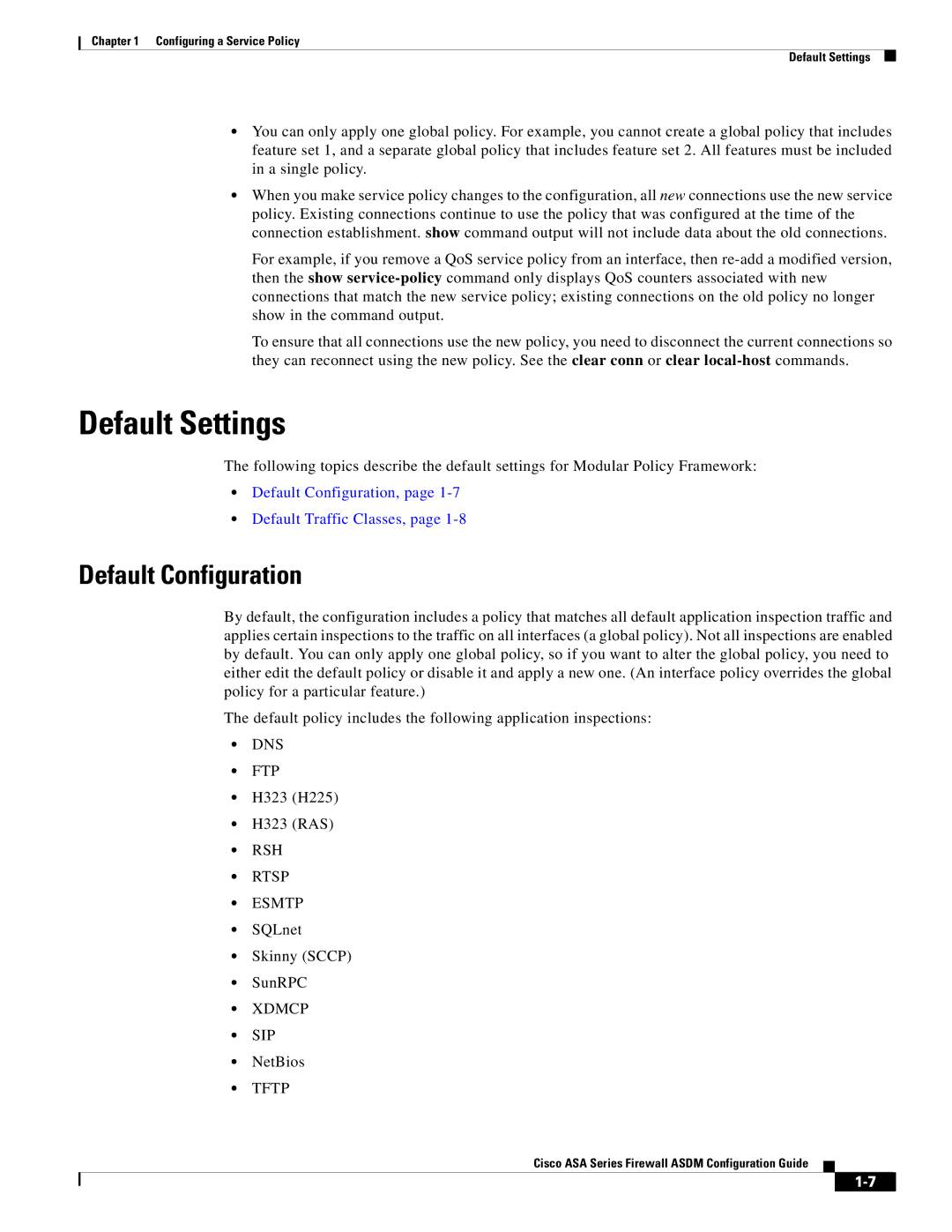 Cisco Systems ASA 5585-X, ASA 5505, ASA 5545-X, ASA 5555-X, ASA 5580 manual Default Settings, Default Configuration 