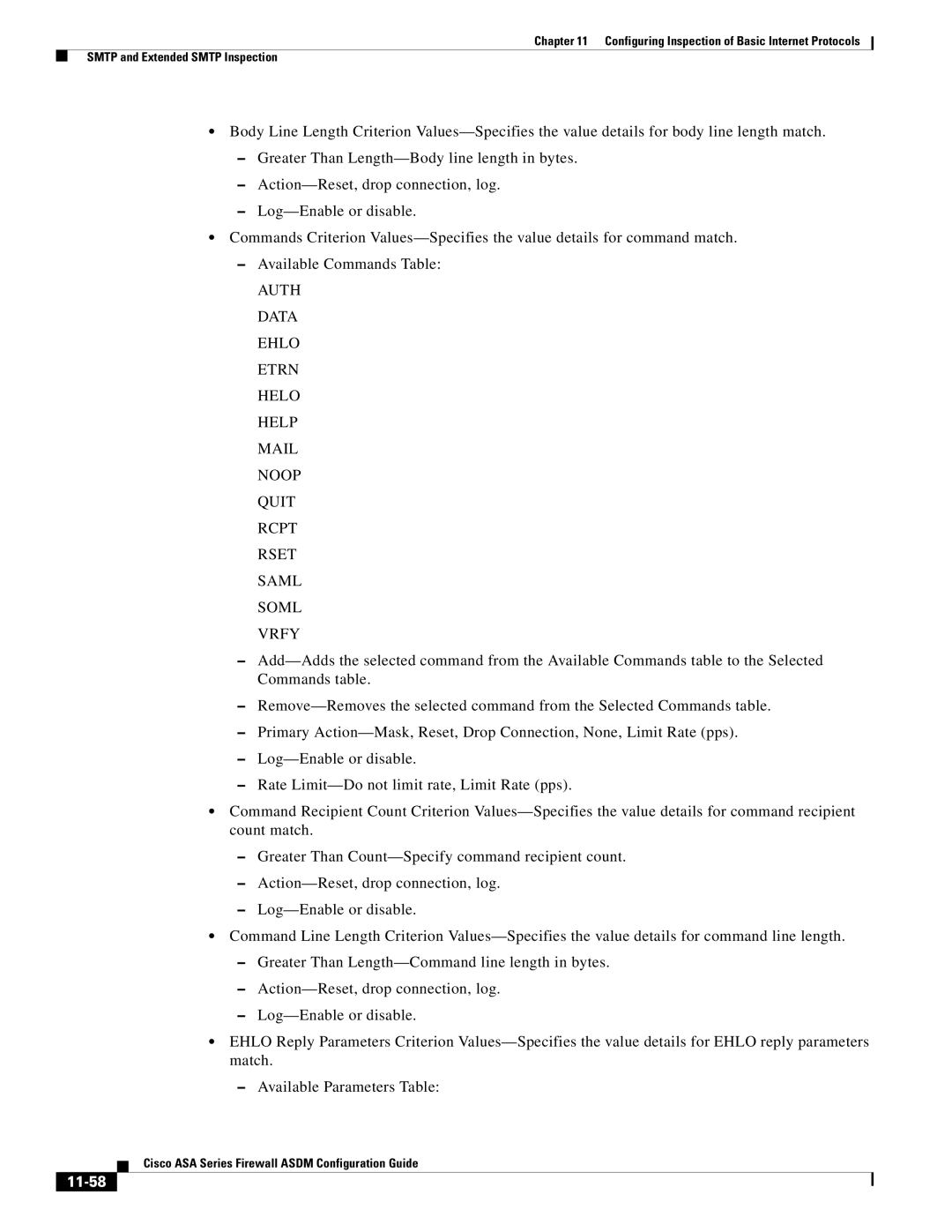 Cisco Systems ASA 5555-X, ASA 5505, ASA 5545-X, ASA 5585-X, ASA 5580, ASA Services Module manual 11-58 