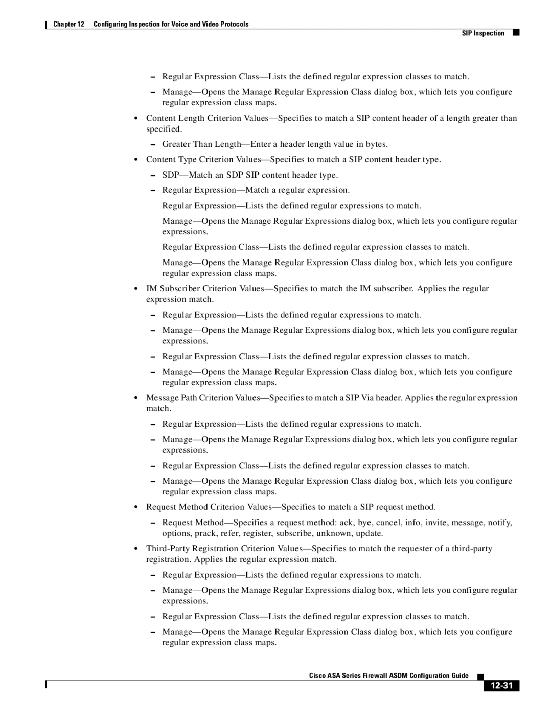 Cisco Systems ASA 5545-X, ASA 5505, ASA 5555-X, ASA 5585-X, ASA 5580, ASA Services Module manual 12-31 