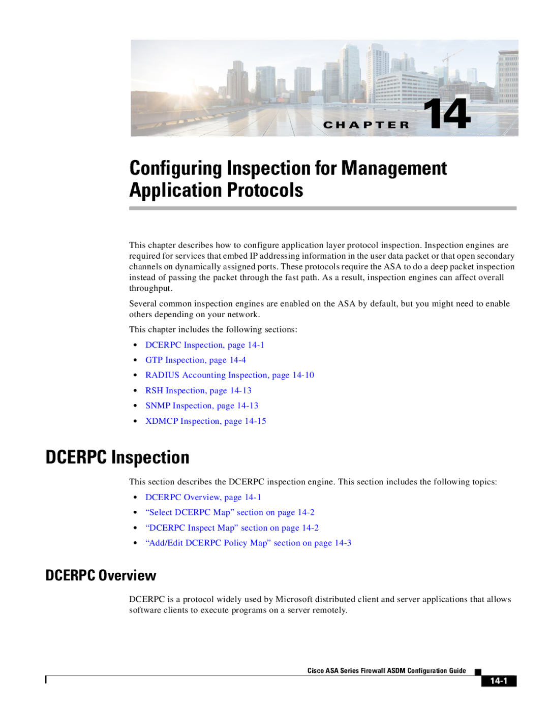 Cisco Systems ASA 5545-X Configuring Inspection for Management Application Protocols, Dcerpc Inspection, Dcerpc Overview 