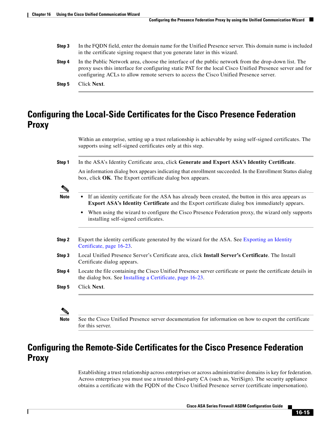 Cisco Systems ASA 5585-X, ASA 5505, ASA 5545-X, ASA 5555-X, ASA 5580, ASA Services Module manual Certificate, 16-15 