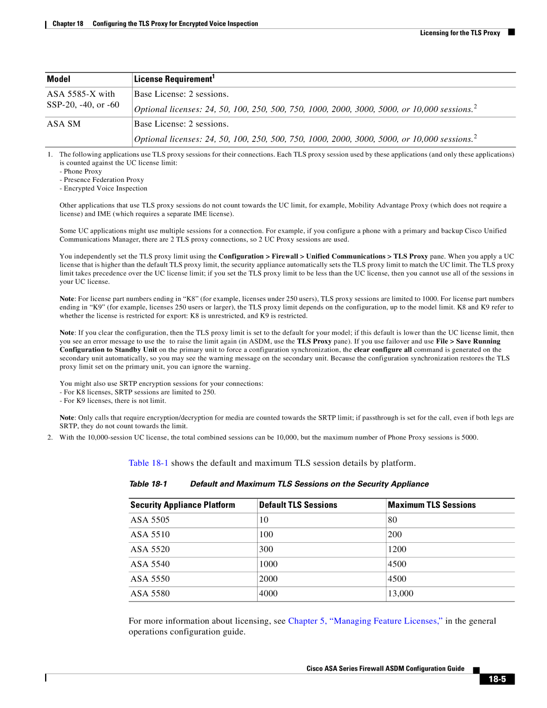 Cisco Systems ASA 5545-X, ASA 5505, ASA 5555-X, ASA 5585-X, ASA 5580, ASA Services Module manual 18-5 