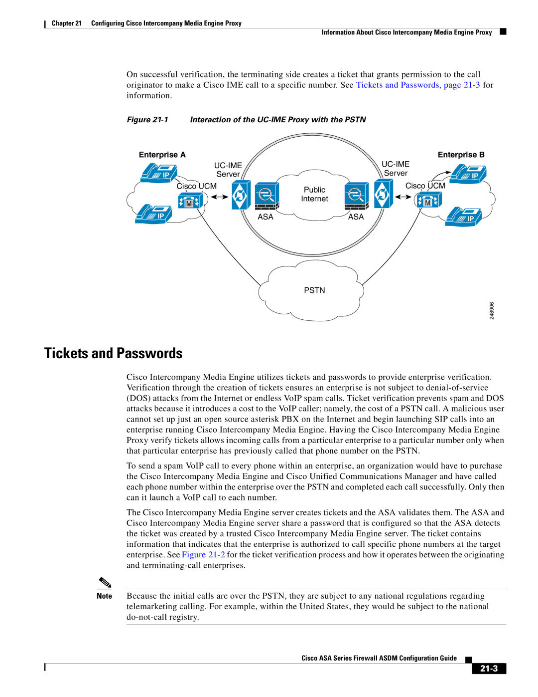 Cisco Systems ASA Services Module, ASA 5505, ASA 5545-X, ASA 5555-X, ASA 5585-X, ASA 5580 manual Tickets and Passwords, 21-3 