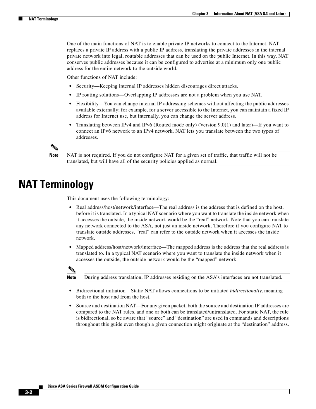 Cisco Systems ASA 5580, ASA 5505, ASA 5545-X, ASA 5555-X, ASA 5585-X, ASA Services Module manual NAT Terminology 