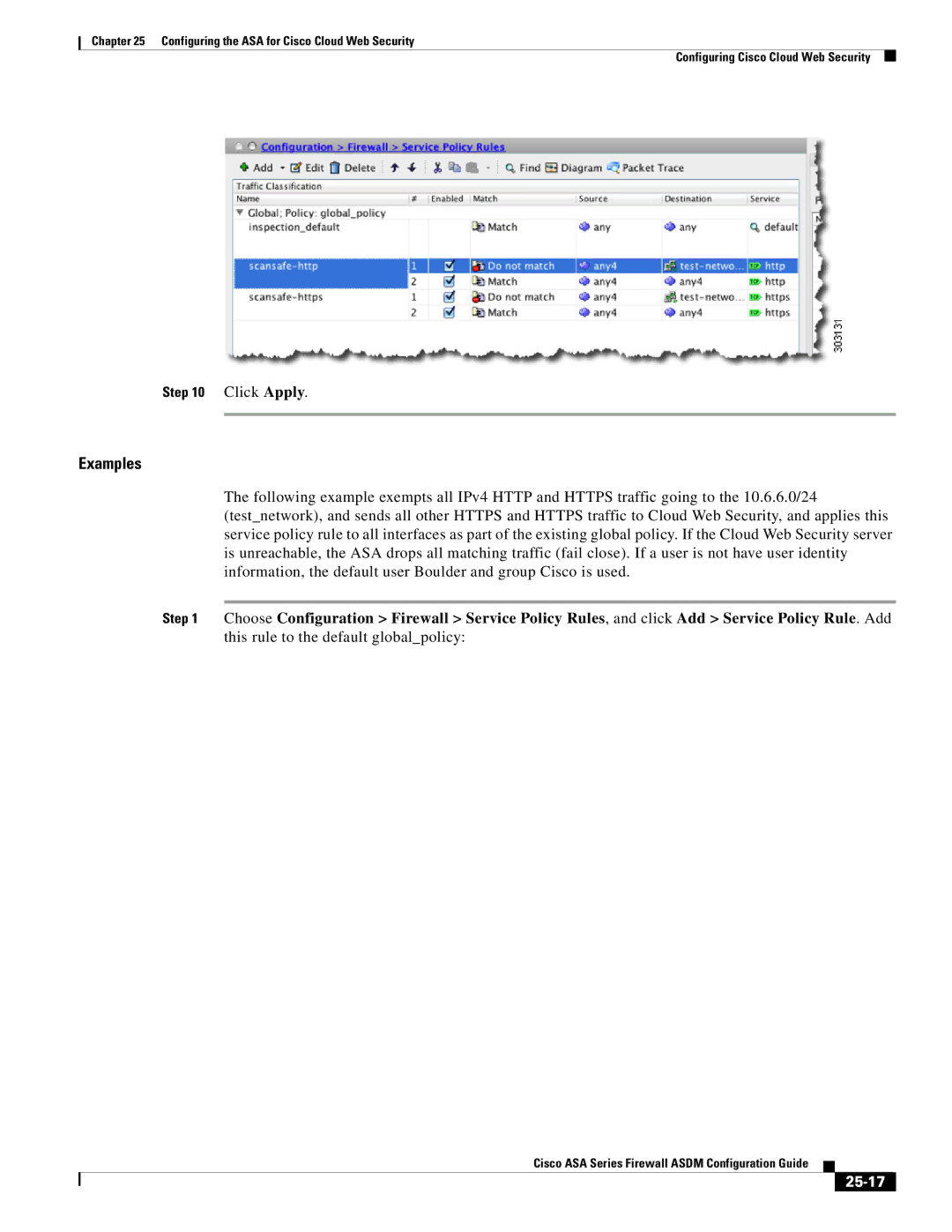 Cisco Systems ASA 5585-X, ASA 5505, ASA 5545-X, ASA 5555-X, ASA 5580, ASA Services Module manual Examples, 25-17 