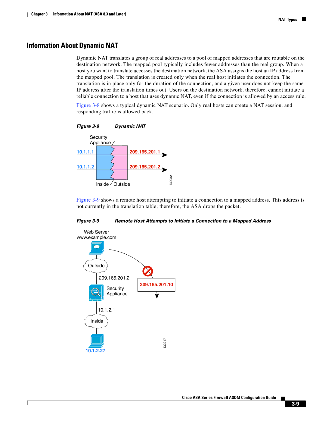 Cisco Systems ASA Services Module, ASA 5505, ASA 5545-X, ASA 5555-X, ASA 5585-X Information About Dynamic NAT, 209.165.201.10 