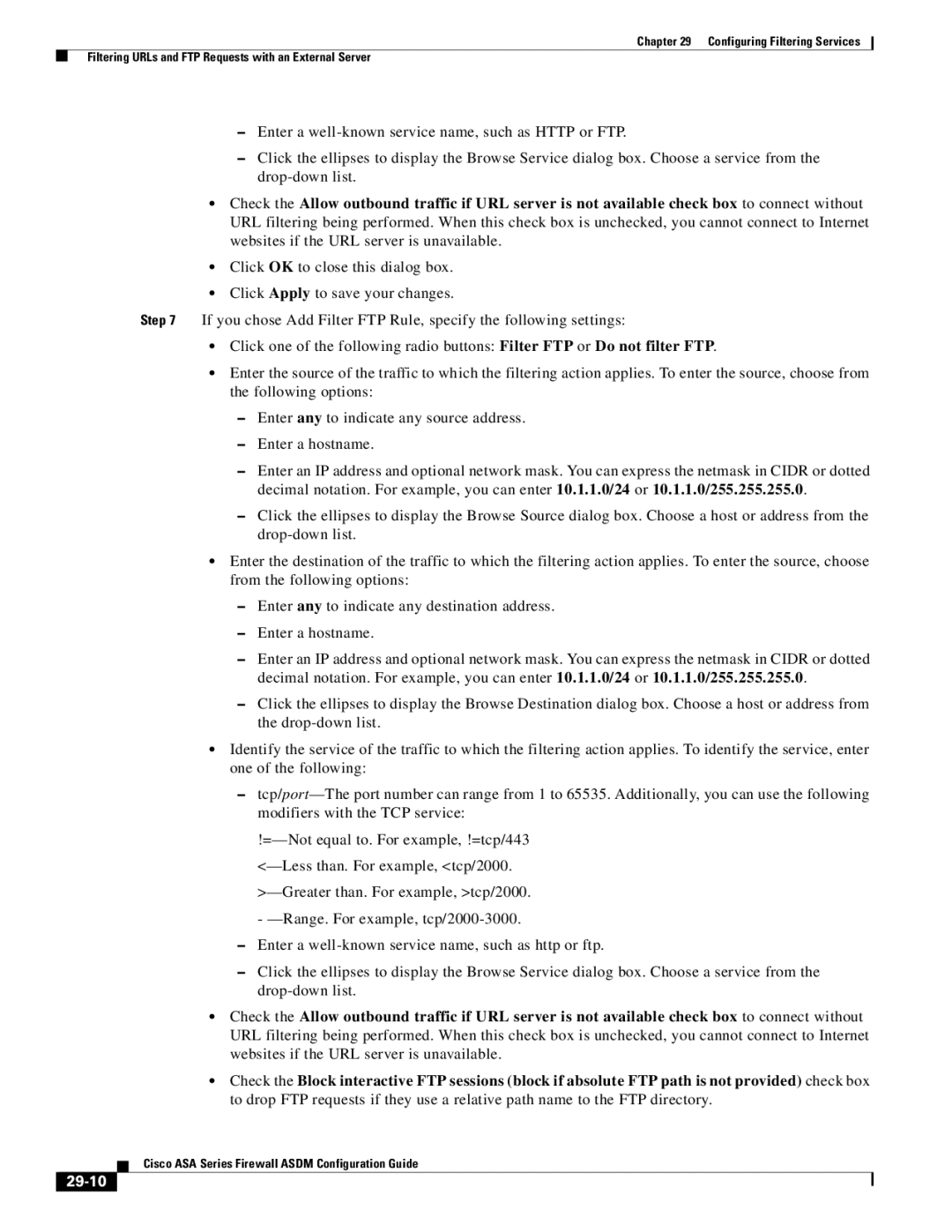 Cisco Systems ASA 5580, ASA 5505, ASA 5545-X, ASA 5555-X, ASA 5585-X, ASA Services Module manual 29-10 