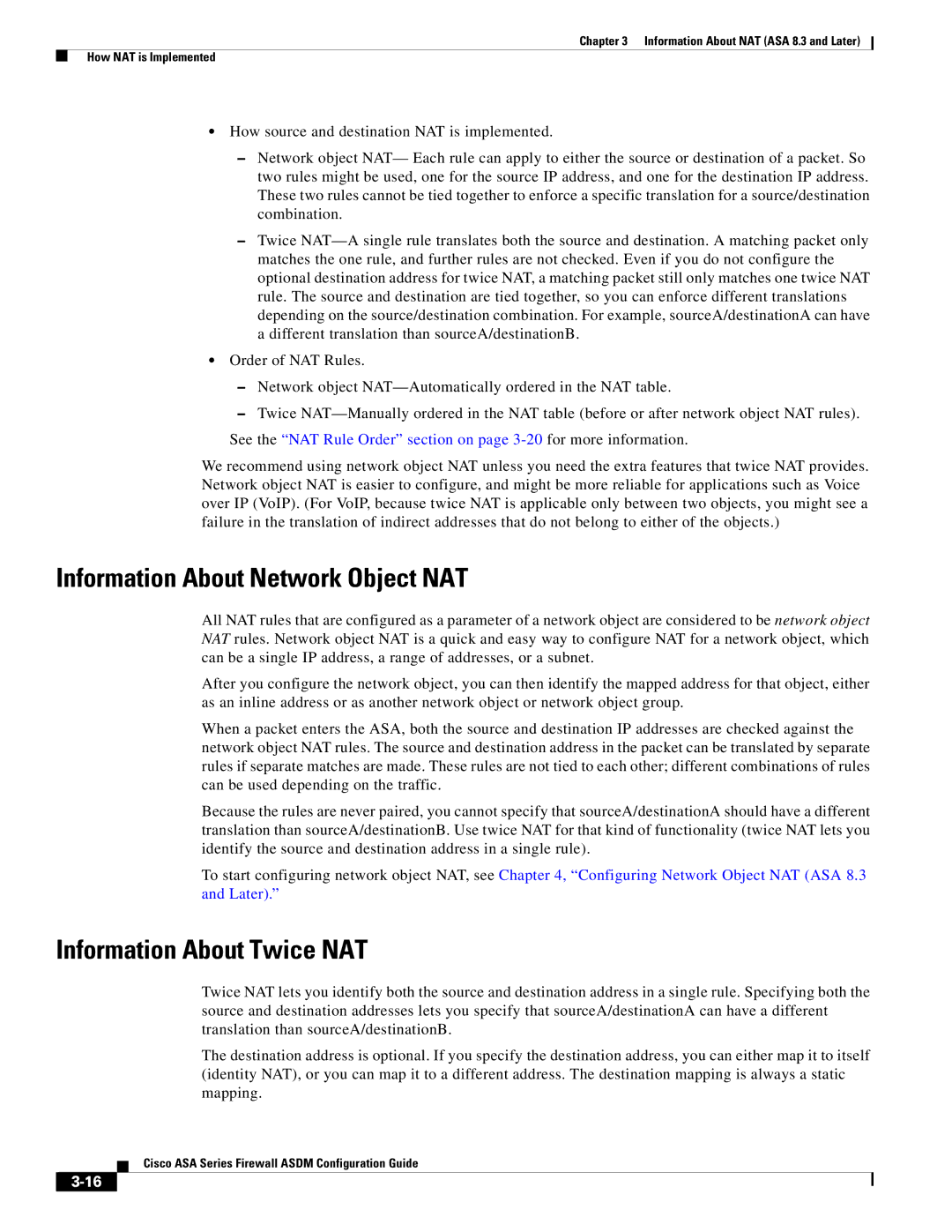 Cisco Systems ASA 5505, ASA 5545-X, ASA 5555-X, ASA 5585-X Information About Network Object NAT, Information About Twice NAT 