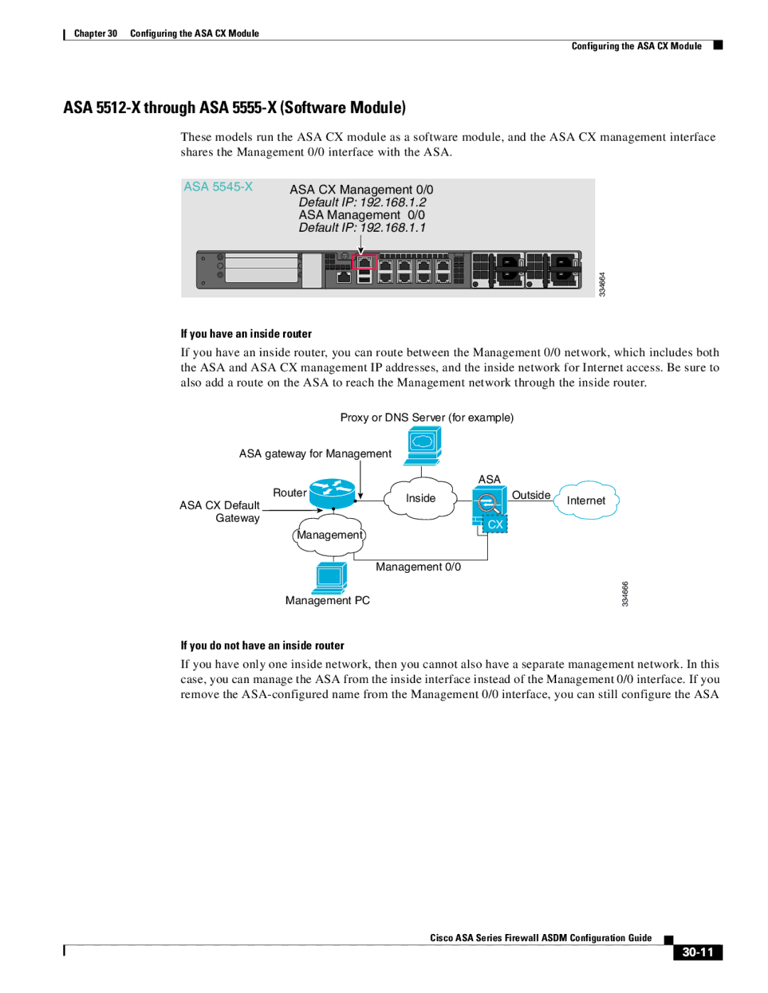 Cisco Systems ASA 5545-X, ASA 5505, ASA 5585-X, ASA 5580 manual ASA 5512-X through ASA 5555-X Software Module, 30-11 