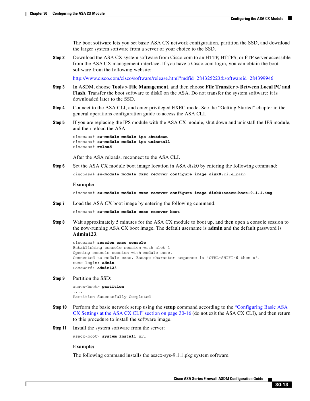 Cisco Systems ASA 5585-X, ASA 5505, ASA 5545-X, ASA 5555-X, ASA 5580, ASA Services Module manual Example, 30-13 