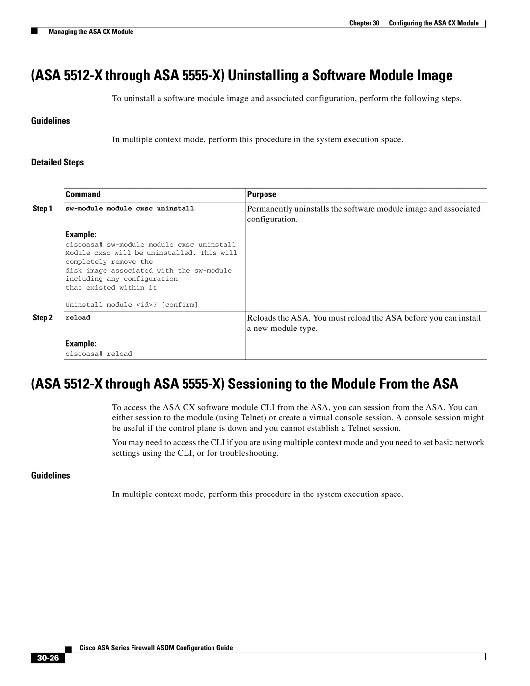 Cisco Systems ASA 5580, ASA 5505, ASA 5545-X, ASA 5555-X, ASA 5585-X, ASA Services Module manual 30-26 