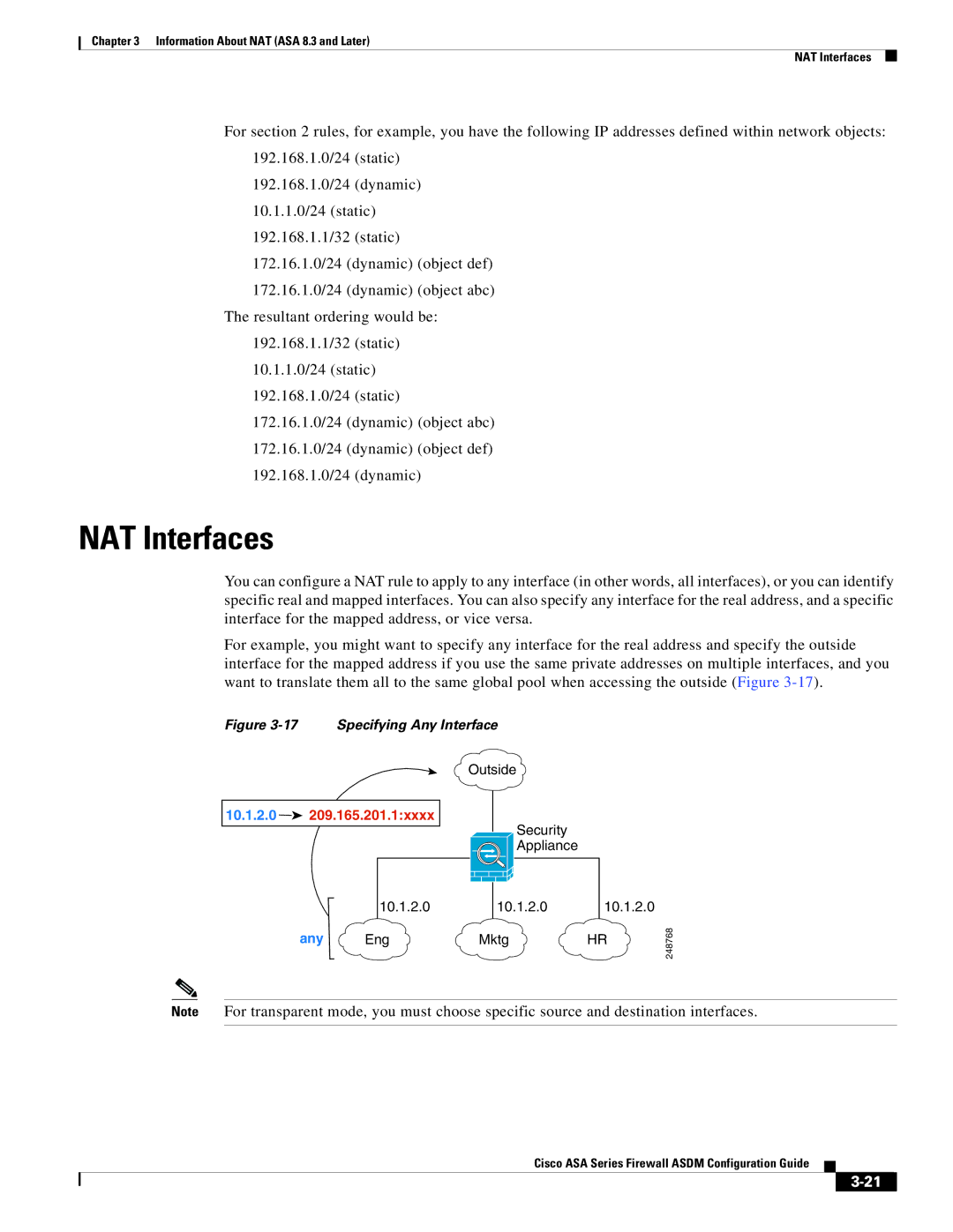 Cisco Systems ASA Services Module, ASA 5505, ASA 5545-X, ASA 5555-X, ASA 5585-X, ASA 5580 manual NAT Interfaces, 10.1.2.0 