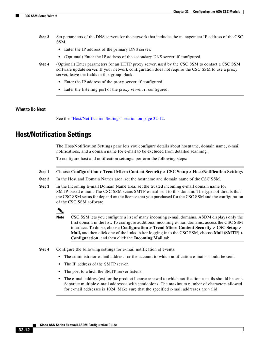 Cisco Systems ASA 5555-X, ASA 5505, ASA 5545-X, ASA 5585-X, ASA 5580, ASA Services Module Host/Notification Settings, 32-12 