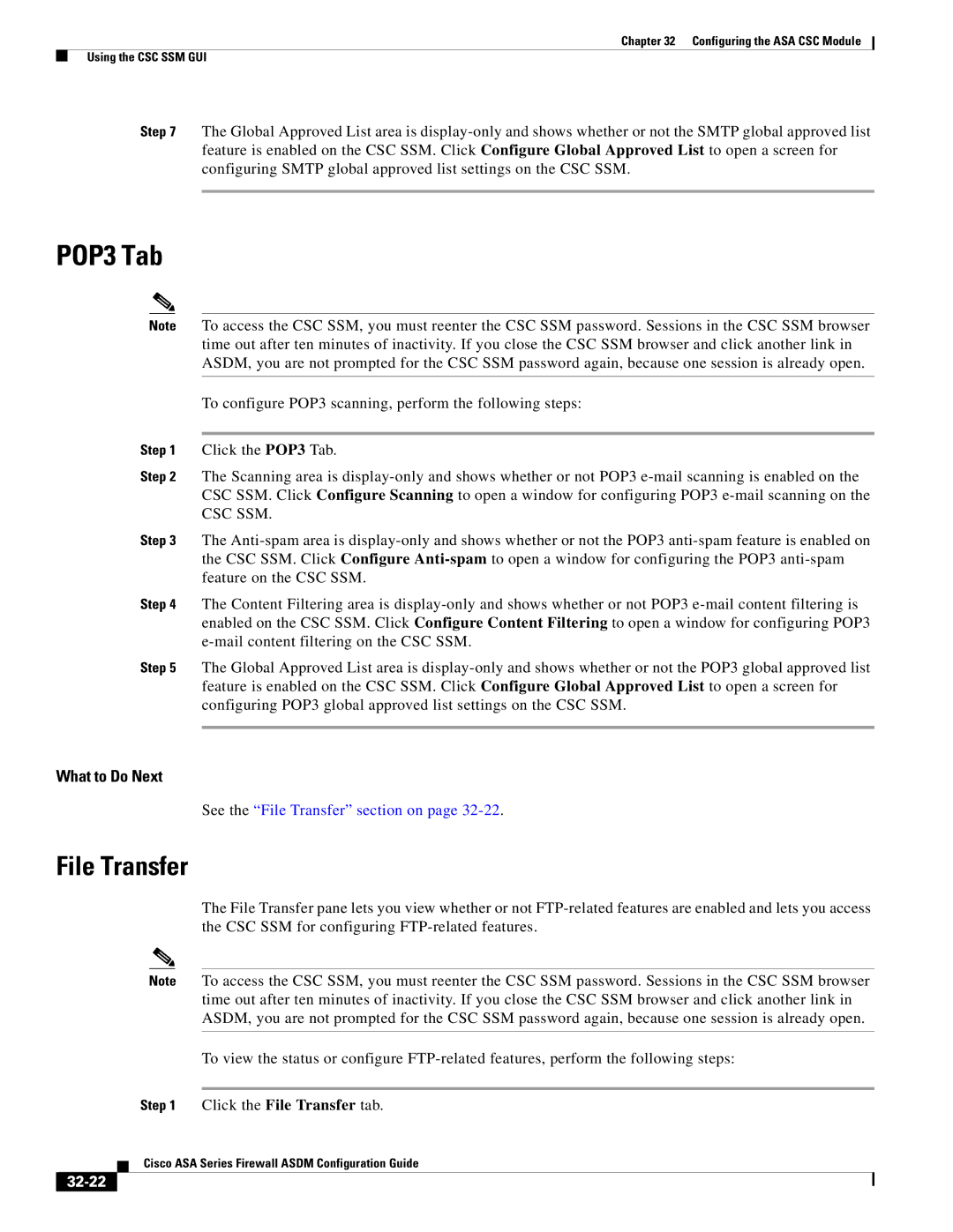 Cisco Systems ASA 5505, ASA 5545-X, ASA 5555-X, ASA 5585-X, ASA 5580, ASA Services Module manual File Transfer, 32-22 