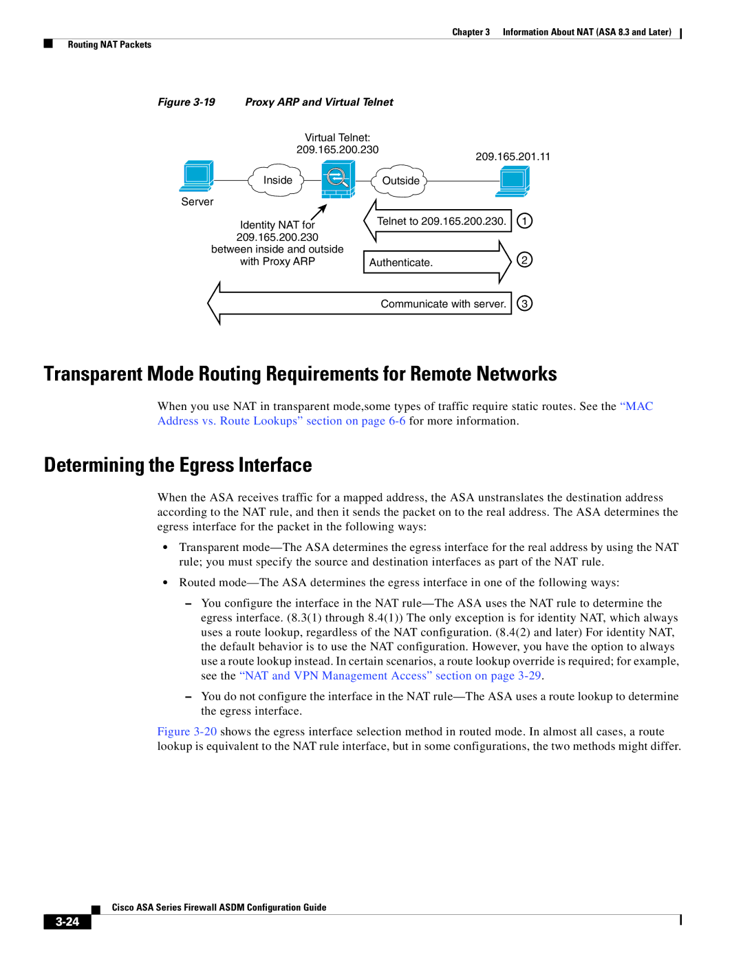 Cisco Systems ASA 5555-X manual Transparent Mode Routing Requirements for Remote Networks, Determining the Egress Interface 