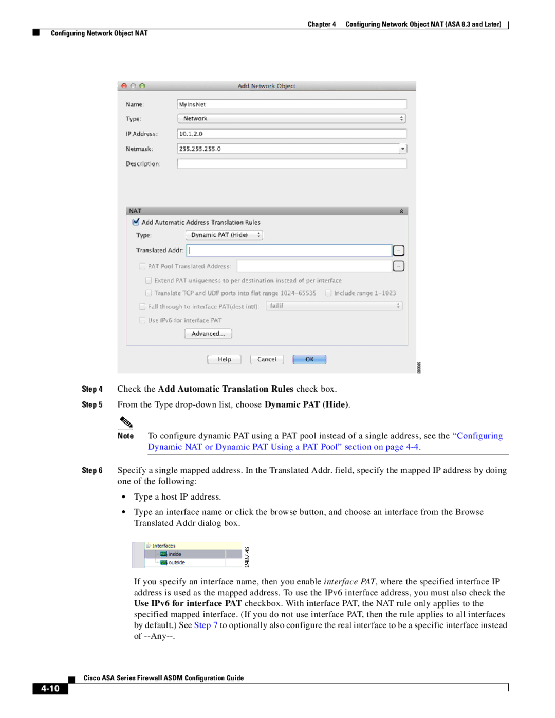 Cisco Systems ASA 5505, ASA 5545-X, ASA 5555-X, ASA 5585-X, ASA 5580 manual Check the Add Automatic Translation Rules check box 