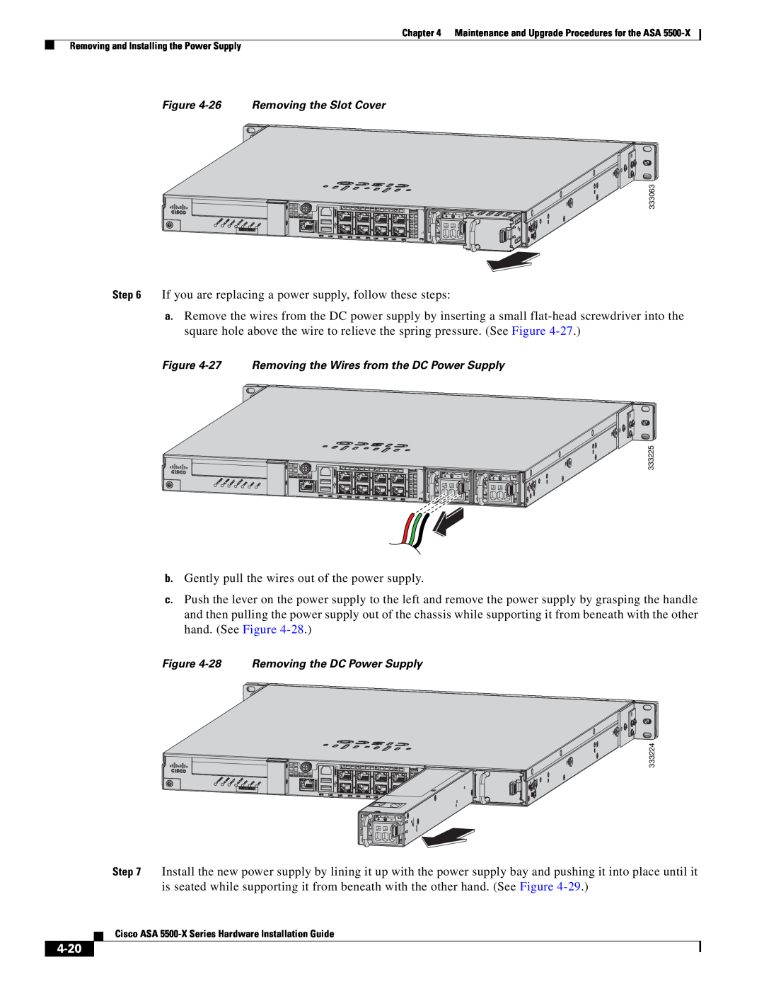 Cisco Systems ASA5555IPSK9, ASA5515K9, kygjygcjgf manual 4-20, If you are replacing a power supply, follow these steps 