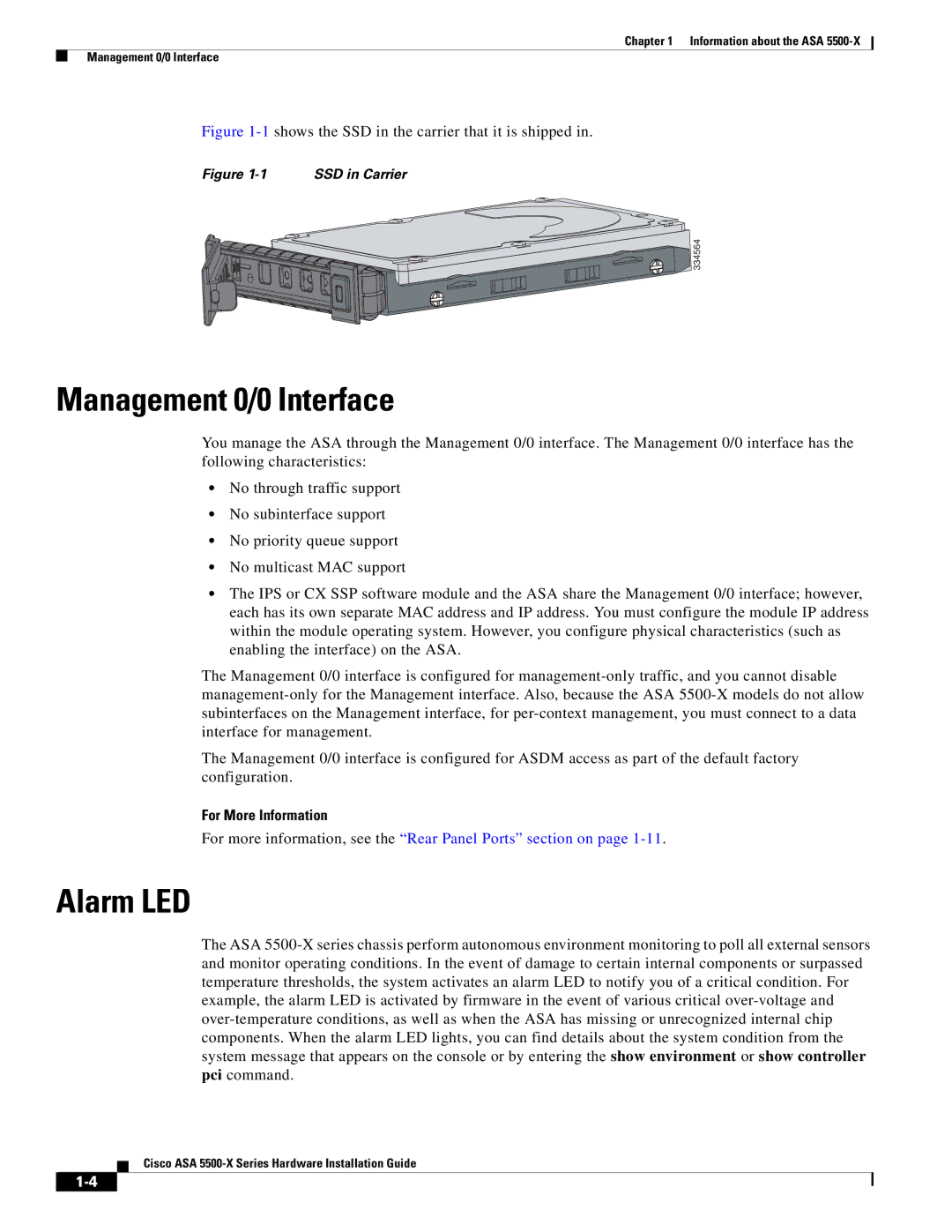 Cisco Systems ASA5512AW1YPR, ASA5515K9, kygjygcjgf, ASA5525IPSK9, ASA5555IPSK9 manual Management 0/0 Interface, Alarm LED 