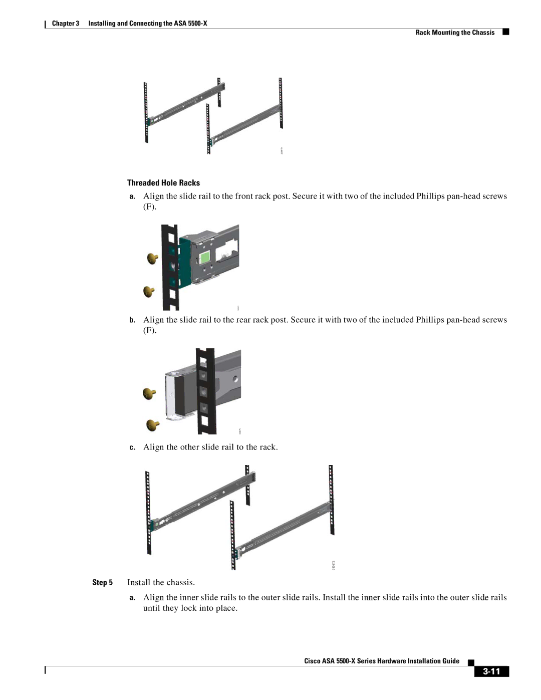 Cisco Systems ASA5555IPSK9, ASA5515K9, kygjygcjgf, ASA5525IPSK9, ASA5512AW1YPR manual Threaded Hole Racks 