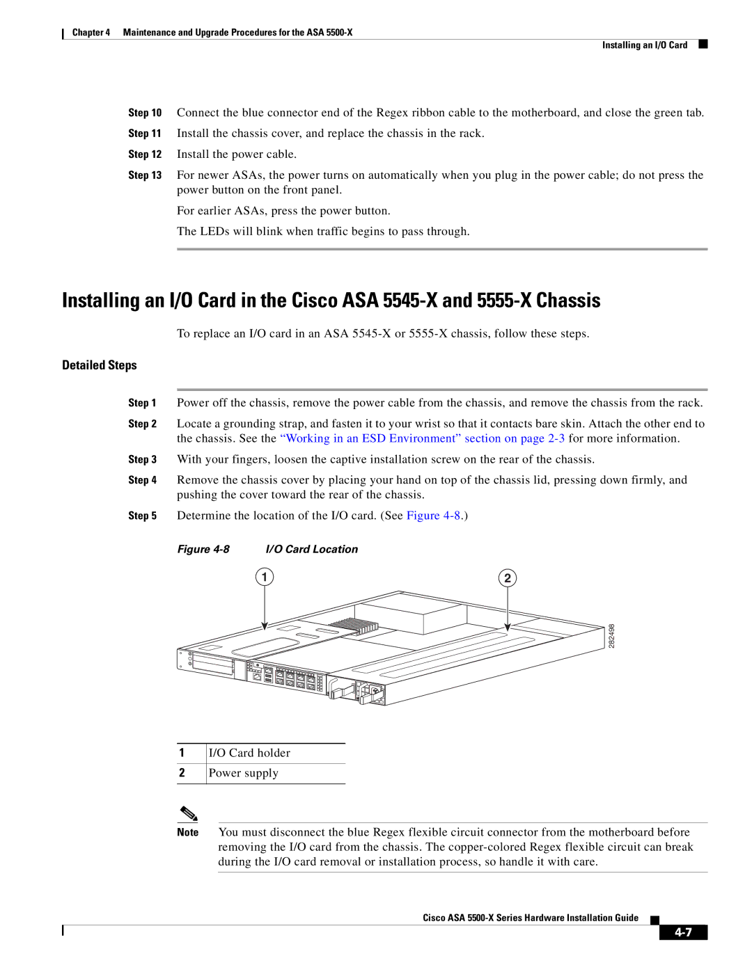 Cisco Systems kygjygcjgf, ASA5515K9, ASA5525IPSK9, ASA5512AW1YPR manual Pushing the cover toward the rear of the chassis 