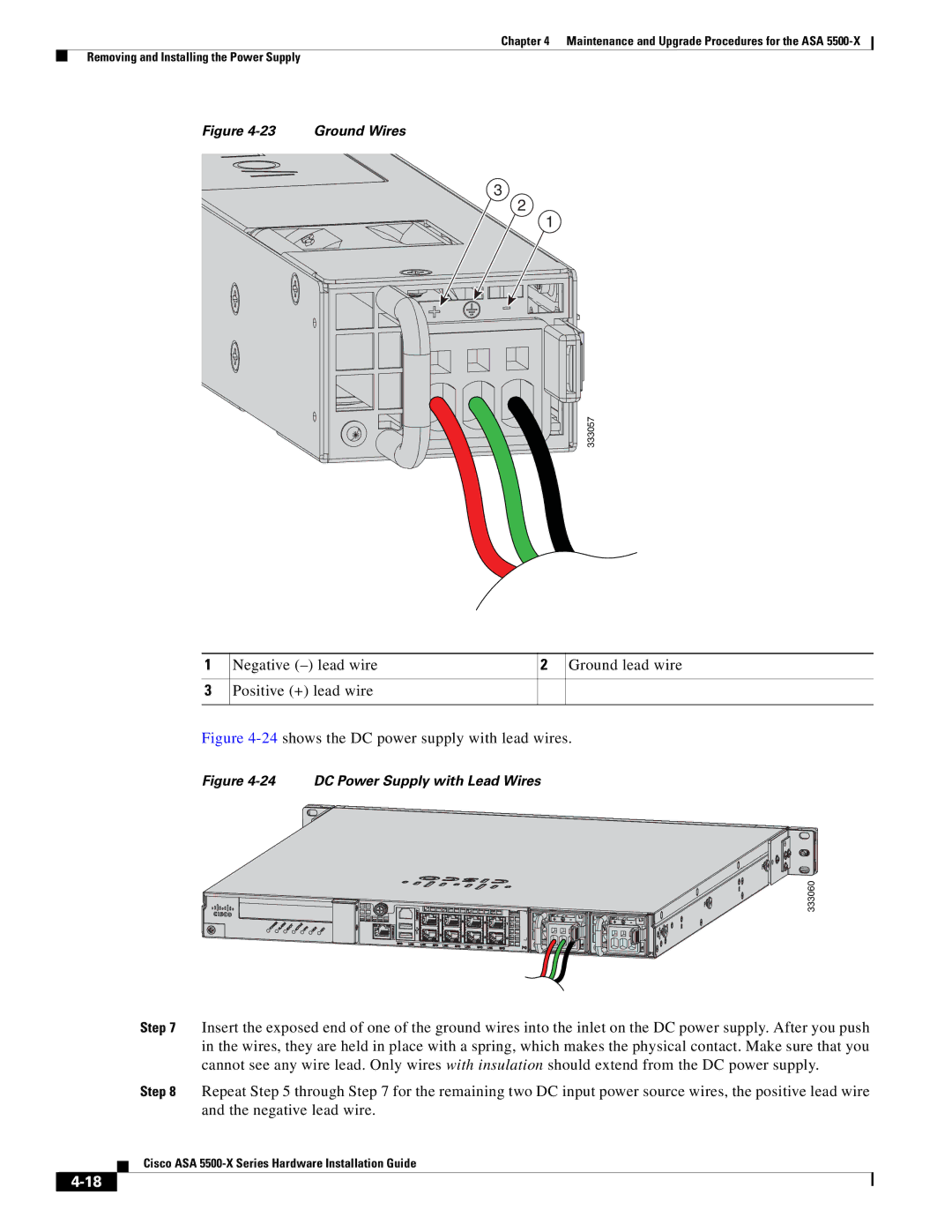 Cisco Systems ASA5525IPSK9, ASA5515K9, kygjygcjgf, ASA5512AW1YPR, ASA5555IPSK9 24shows the DC power supply with lead wires 