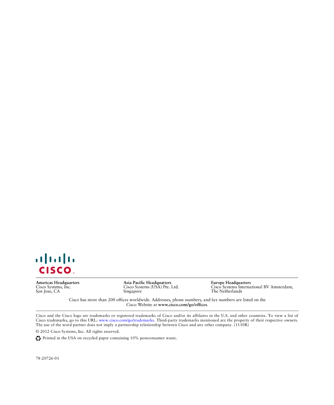 Cisco Systems ASA5585S60P60SK9, 5580, 5585-X quick start Cisco Systems, Inc 