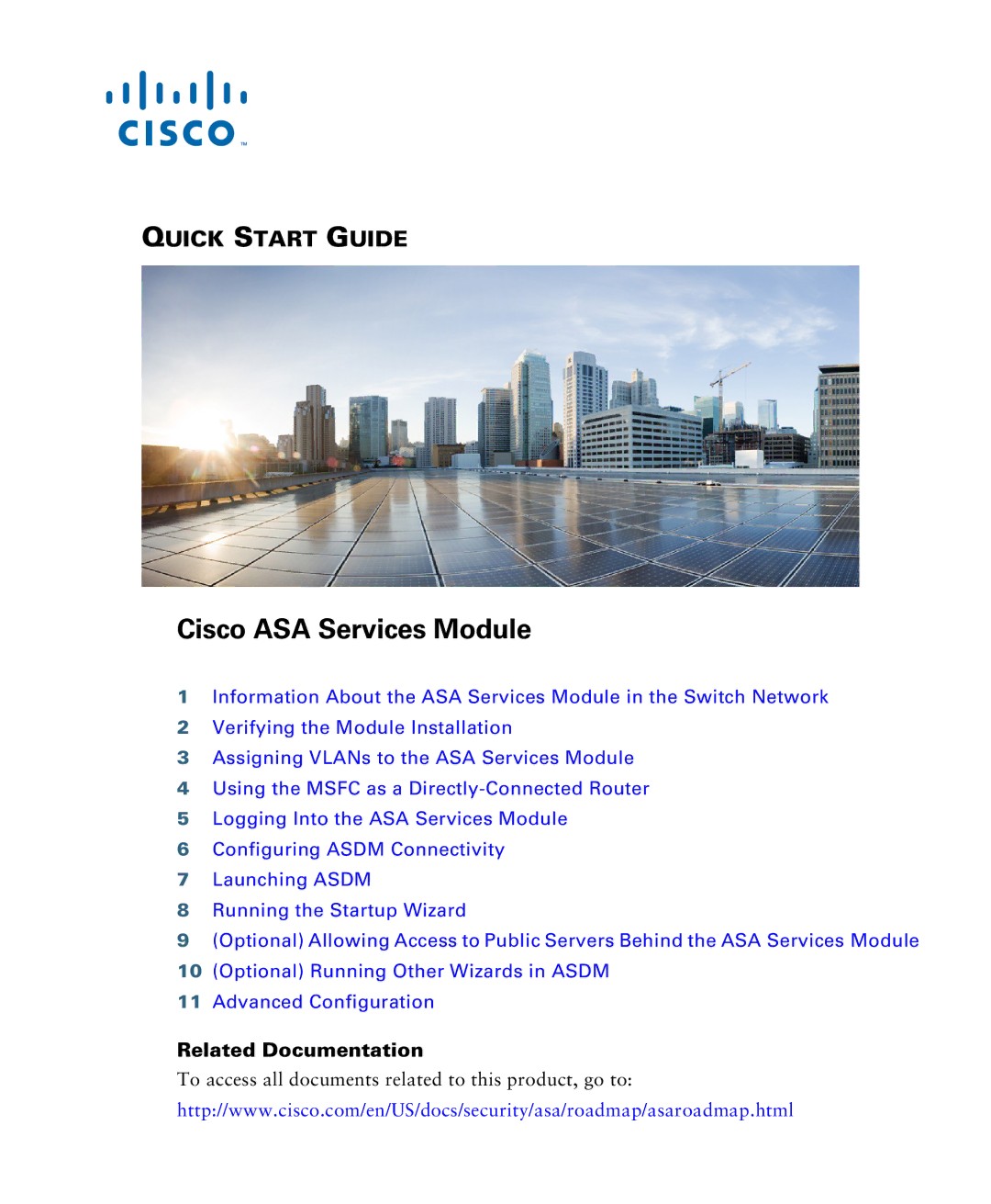 Cisco Systems ASASSMCSC10K9 quick start Cisco ASA Services Module 