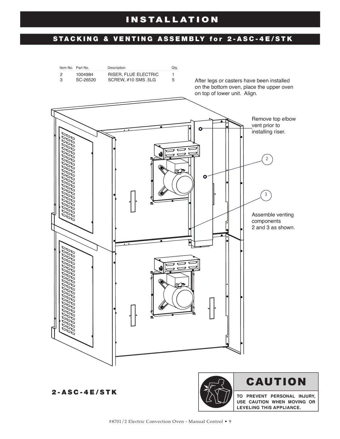 Cisco Systems ASC-2E, ASC-4E manual Nstall Ation, ST AC King & VE Ntin G AS Semb LY f o r 2 AS C- 4 E /S T K 