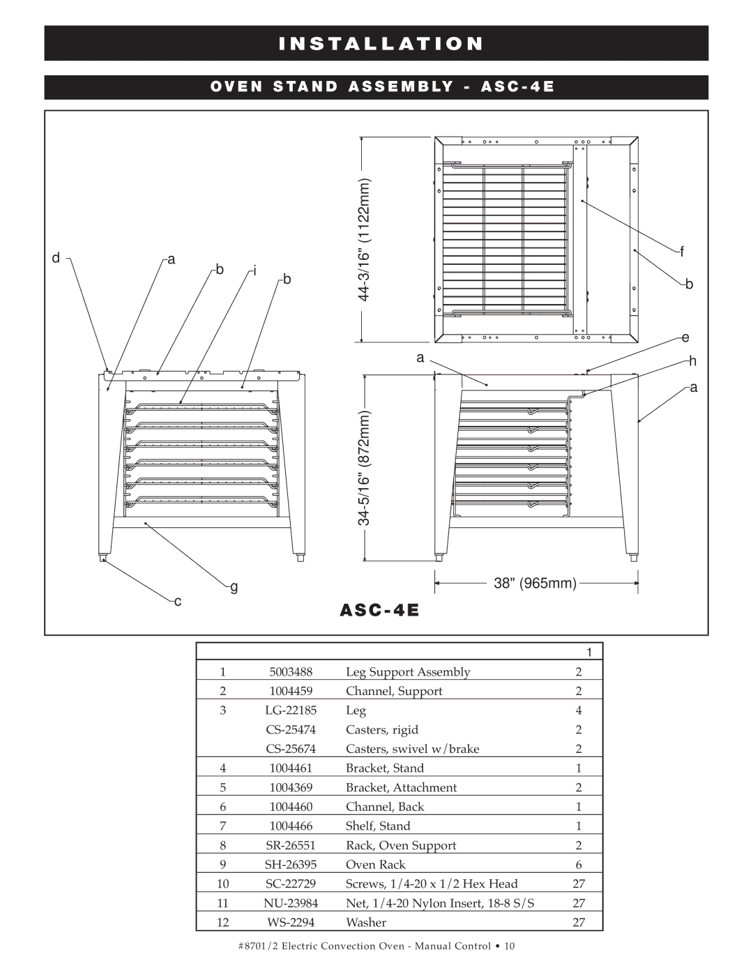 Cisco Systems ASC-4E, ASC-2E manual ASC-4 E, OVE N STA N D ASS Embl Y 